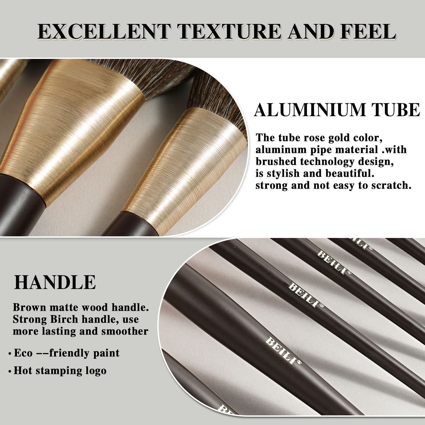 Baili 10pcs Luxury Makeup Brush Set