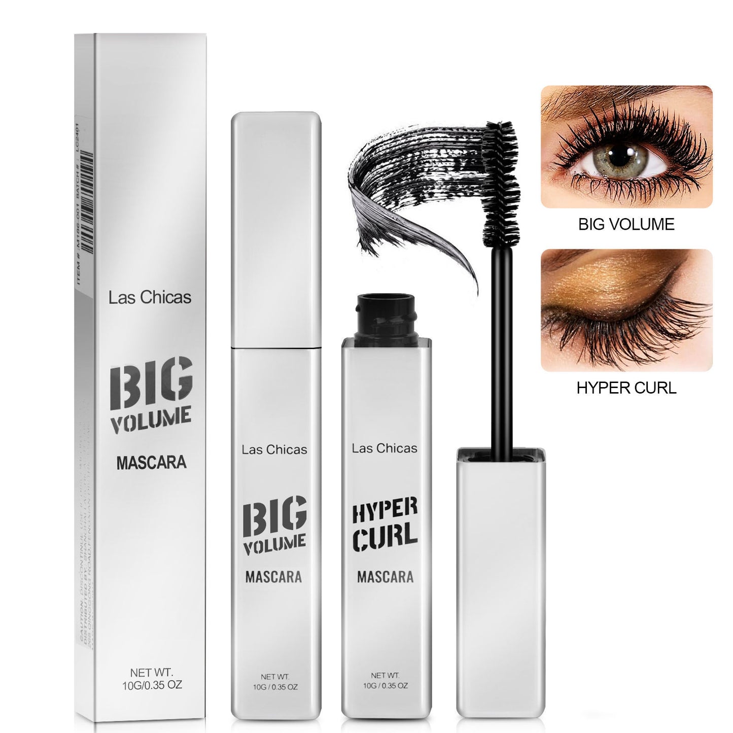 2pcs Las Chicas Oil-proof Black Mascara
