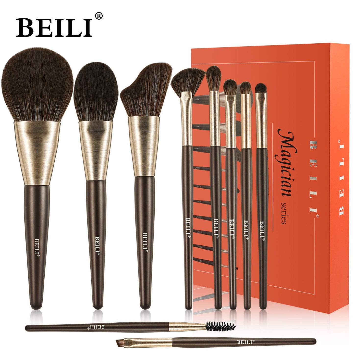 Baili 10pcs Luxury Makeup Brush Set