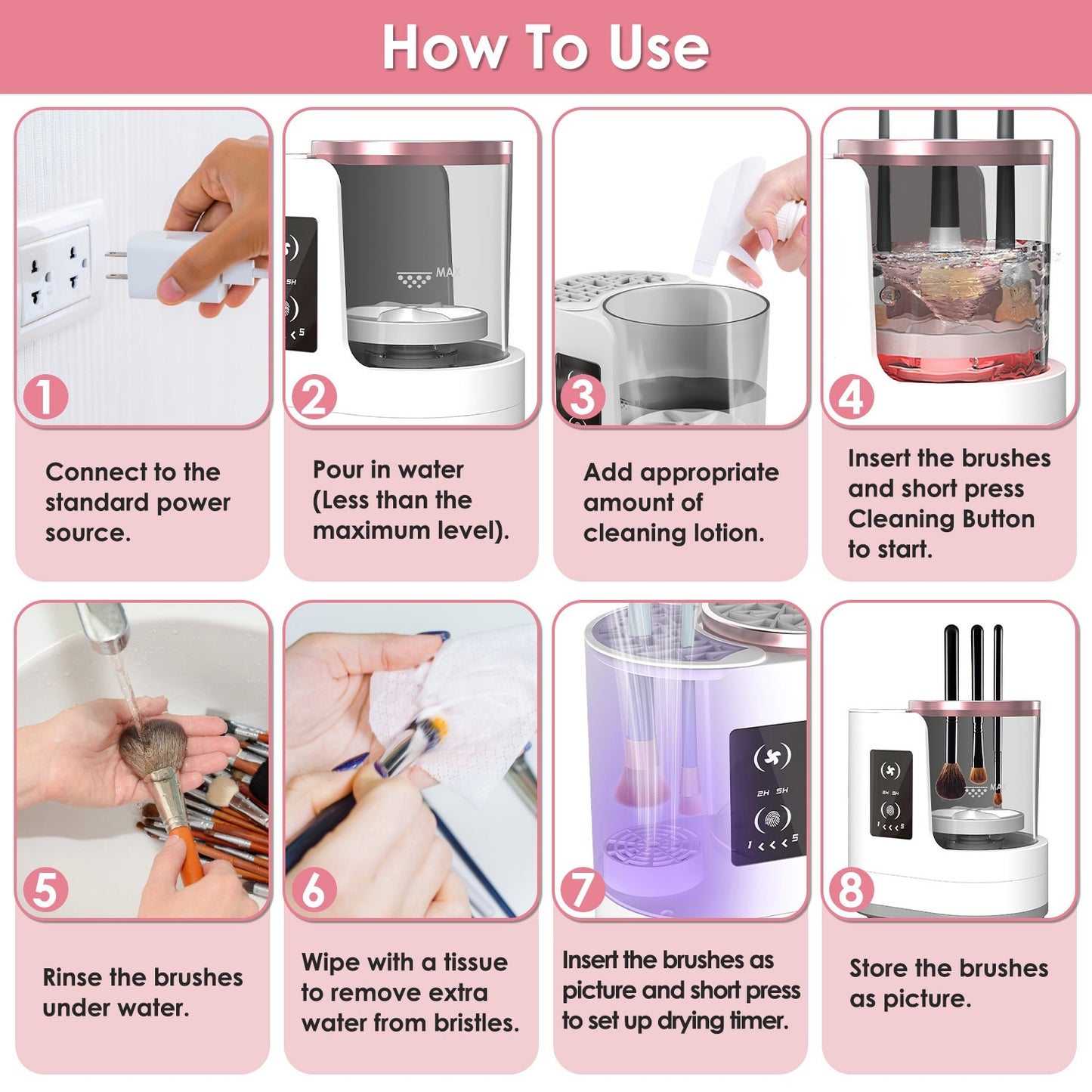 4 In 1 Electric Makeup Brush Cleaner