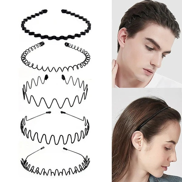 6Pcs Metal Hair Headband Wave Style